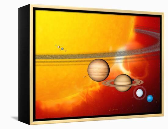 Sun And Its Planets-Detlev Van Ravenswaay-Framed Premier Image Canvas