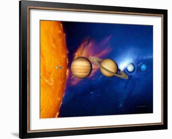 Sun And Its Planets-Detlev Van Ravenswaay-Framed Photographic Print