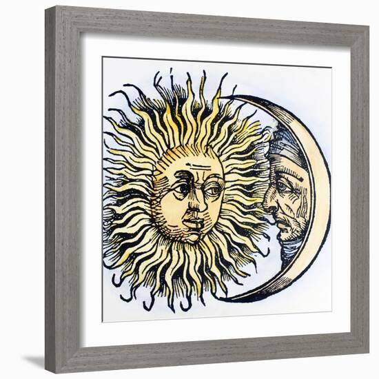 Sun And Moon, 1493-null-Framed Giclee Print