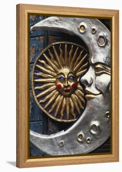 Sun and Moon Venetian Carnival Masks, Italy-Lee Frost-Framed Premier Image Canvas