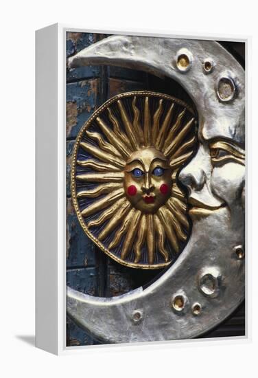 Sun and Moon Venetian Carnival Masks, Italy-Lee Frost-Framed Premier Image Canvas