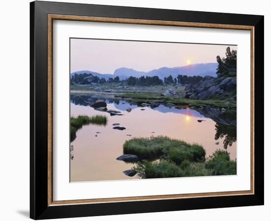 Sun and Mountains Reflecting, Popo Agie Wilderness, Shoshone National Forest, Wyoming, USA-Scott T. Smith-Framed Photographic Print