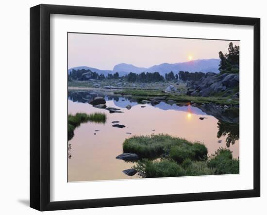 Sun and Mountains Reflecting, Popo Agie Wilderness, Shoshone National Forest, Wyoming, USA-Scott T. Smith-Framed Photographic Print