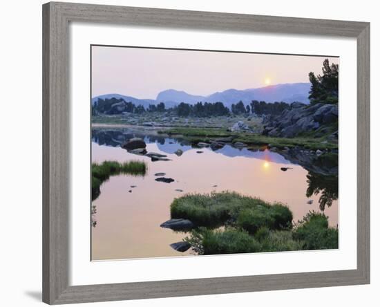 Sun and Mountains Reflecting, Popo Agie Wilderness, Shoshone National Forest, Wyoming, USA-Scott T. Smith-Framed Photographic Print