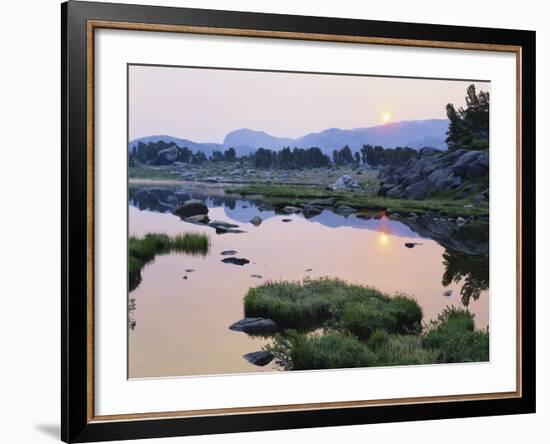 Sun and Mountains Reflecting, Popo Agie Wilderness, Shoshone National Forest, Wyoming, USA-Scott T. Smith-Framed Photographic Print