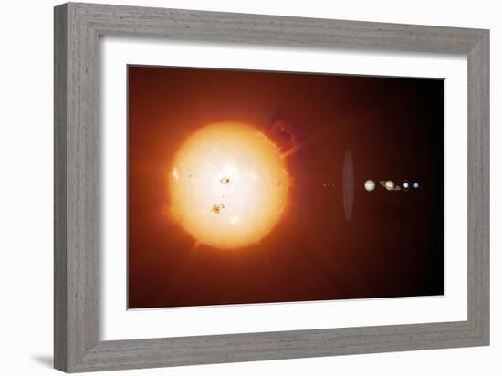 Sun And Planets, Size Comparison-Detlev Van Ravenswaay-Framed Photographic Print