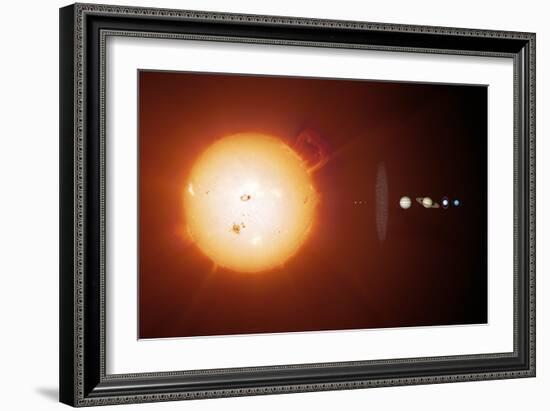 Sun And Planets, Size Comparison-Detlev Van Ravenswaay-Framed Photographic Print