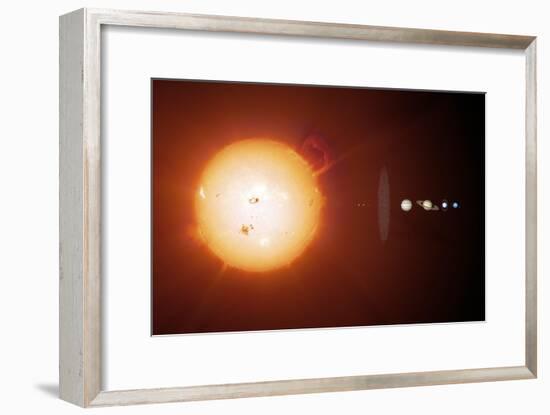 Sun And Planets, Size Comparison-Detlev Van Ravenswaay-Framed Photographic Print