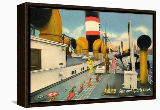 Sun and Sports Deck of Ocean Liner-null-Framed Stretched Canvas