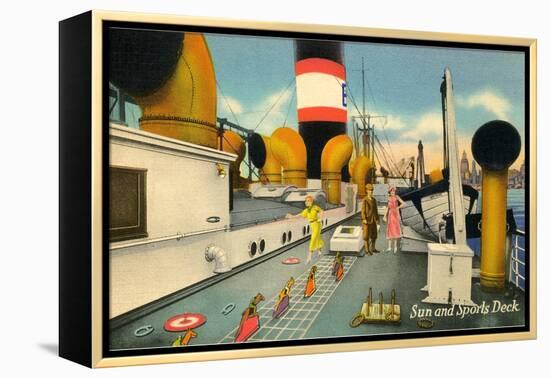 Sun and Sports Deck of Ocean Liner-null-Framed Stretched Canvas