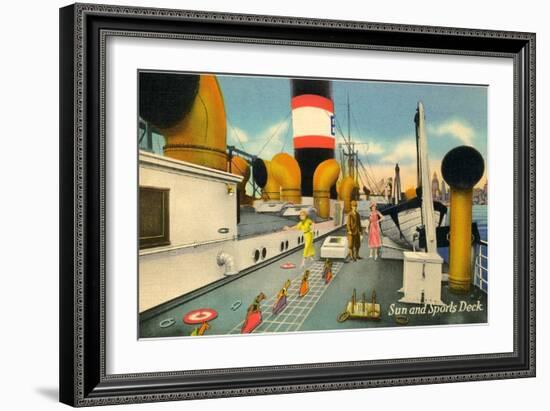 Sun and Sports Deck of Ocean Liner-null-Framed Art Print