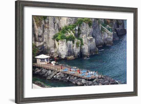 Sun Bathing Dock Along the Sorrento Water Front, Italy-Terry Eggers-Framed Photographic Print