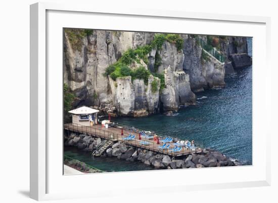 Sun Bathing Dock Along the Sorrento Water Front, Italy-Terry Eggers-Framed Photographic Print