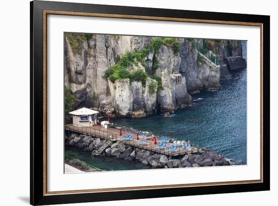 Sun Bathing Dock Along the Sorrento Water Front, Italy-Terry Eggers-Framed Photographic Print