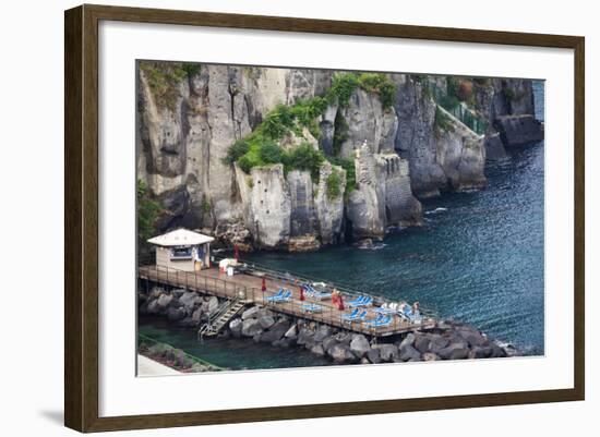 Sun Bathing Dock Along the Sorrento Water Front, Italy-Terry Eggers-Framed Photographic Print