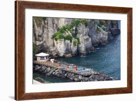 Sun Bathing Dock Along the Sorrento Water Front, Italy-Terry Eggers-Framed Photographic Print