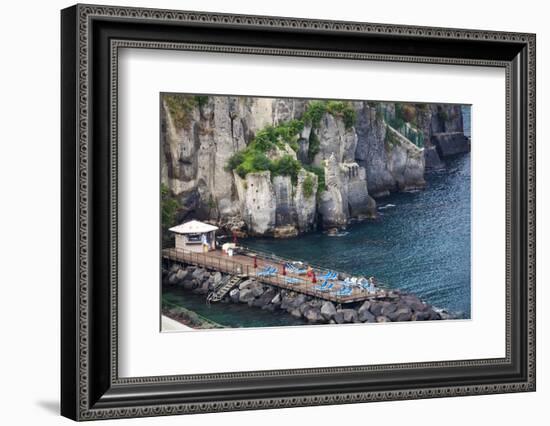 Sun Bathing Dock Along the Sorrento Water Front, Italy-Terry Eggers-Framed Photographic Print