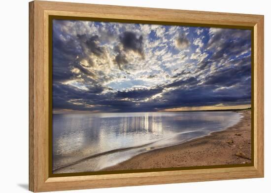 Sun Breaks Cloudy Morning, Superior Point, Lake Superior, Wisconsin, USA-Chuck Haney-Framed Premier Image Canvas