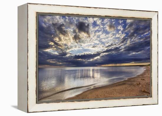 Sun Breaks Cloudy Morning, Superior Point, Lake Superior, Wisconsin, USA-Chuck Haney-Framed Premier Image Canvas