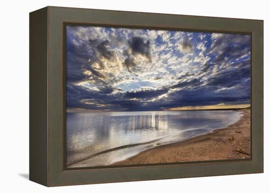 Sun Breaks Cloudy Morning, Superior Point, Lake Superior, Wisconsin, USA-Chuck Haney-Framed Premier Image Canvas