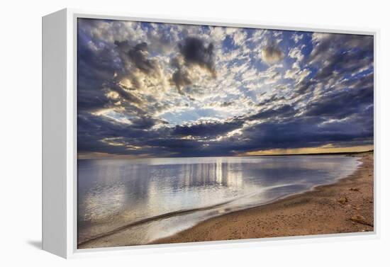 Sun Breaks Cloudy Morning, Superior Point, Lake Superior, Wisconsin, USA-Chuck Haney-Framed Premier Image Canvas