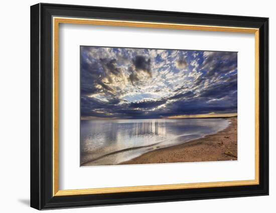 Sun Breaks Cloudy Morning, Superior Point, Lake Superior, Wisconsin, USA-Chuck Haney-Framed Photographic Print