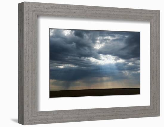 Sun Breaks Through the Dark Clouds Near the Minuteman Nuclear Missile Site, South Dakota, Usa-Michael Runkel-Framed Photographic Print