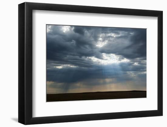 Sun Breaks Through the Dark Clouds Near the Minuteman Nuclear Missile Site, South Dakota, Usa-Michael Runkel-Framed Photographic Print