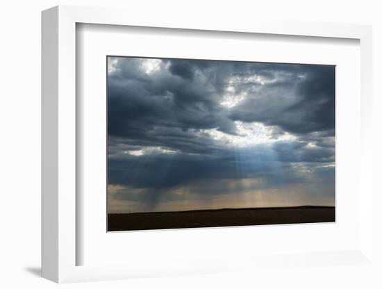 Sun Breaks Through the Dark Clouds Near the Minuteman Nuclear Missile Site, South Dakota, Usa-Michael Runkel-Framed Photographic Print