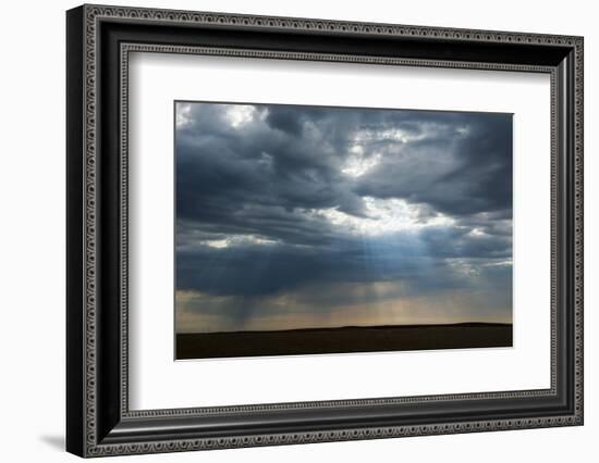 Sun Breaks Through the Dark Clouds Near the Minuteman Nuclear Missile Site, South Dakota, Usa-Michael Runkel-Framed Photographic Print