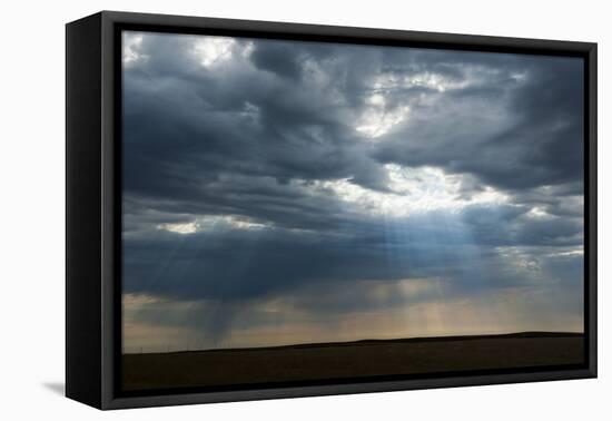 Sun Breaks Through the Dark Clouds Near the Minuteman Nuclear Missile Site, South Dakota, Usa-Michael Runkel-Framed Premier Image Canvas