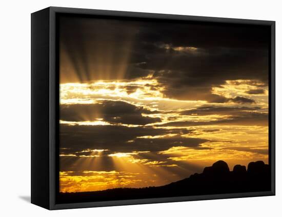 Sun Bursts Behind The Olgas, Uluru Kata Tjuta National Park, Australia-Merrill Images-Framed Premier Image Canvas