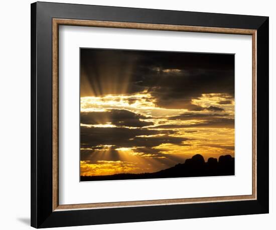 Sun Bursts Behind The Olgas, Uluru Kata Tjuta National Park, Australia-Merrill Images-Framed Photographic Print