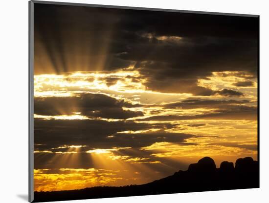 Sun Bursts Behind The Olgas, Uluru Kata Tjuta National Park, Australia-Merrill Images-Mounted Photographic Print