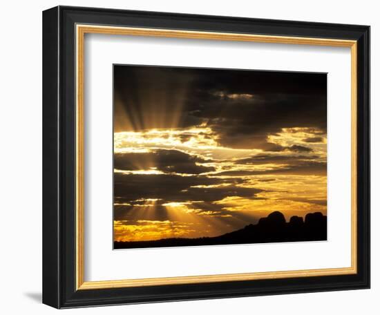 Sun Bursts Behind The Olgas, Uluru Kata Tjuta National Park, Australia-Merrill Images-Framed Photographic Print