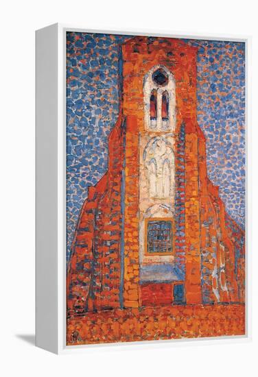 Sun, Church in Zeeland; Zoutelande Church Facade-Piet Mondrian-Framed Premier Image Canvas