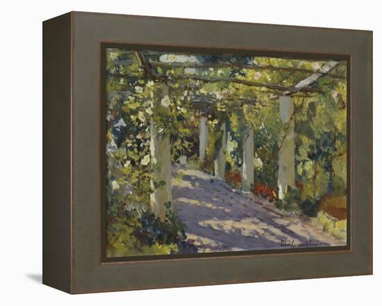 Sun Dappled Garden with Trellis-Colin Campbell Cooper-Framed Premier Image Canvas