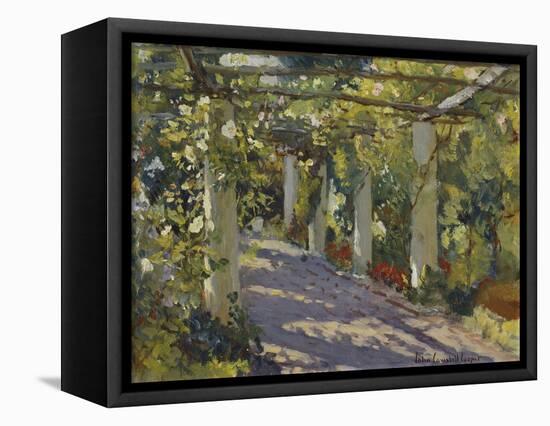 Sun Dappled Garden with Trellis-Colin Campbell Cooper-Framed Premier Image Canvas