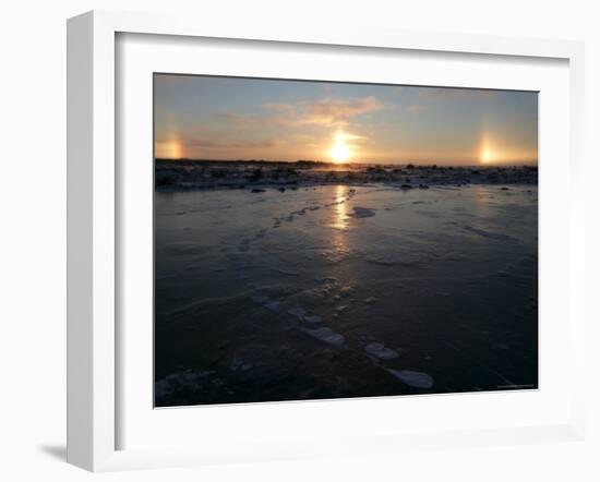 Sun Dogs, Polar Bear Tracks, Churchill, Hudson Bay, Manitoba, Canada-Thorsten Milse-Framed Photographic Print