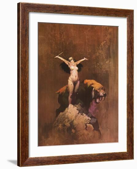 Sun Goddess (cover art for Vampirella #7 and Creepy #87)-Frank Frazetta-Framed Art Print