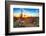 Sun is Setting between Saguaros, in Sonoran Desert.-Anton Foltin-Framed Photographic Print