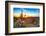 Sun is Setting between Saguaros, in Sonoran Desert.-Anton Foltin-Framed Photographic Print