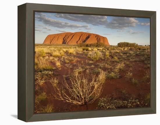 Sun Lights Sand Desert, Ayers Rock, Northern Territory, Uluru-Kata Tjuta National Park, Australia-Paul Souders-Framed Premier Image Canvas