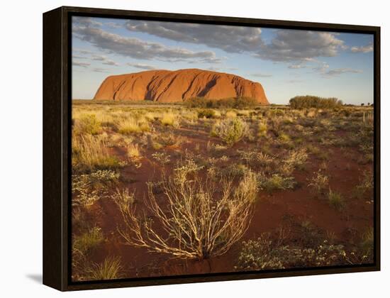 Sun Lights Sand Desert, Ayers Rock, Northern Territory, Uluru-Kata Tjuta National Park, Australia-Paul Souders-Framed Premier Image Canvas