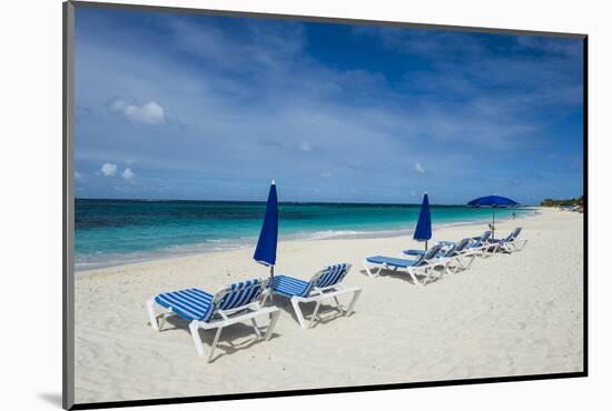 Sun loungers on world class Shoal Bay East beach, Anguilla, British Oversea territory, West Indies,-Michael Runkel-Mounted Photographic Print