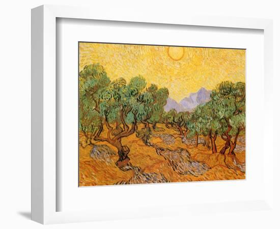 Sun over Olive Grove, 1889-Vincent van Gogh-Framed Giclee Print