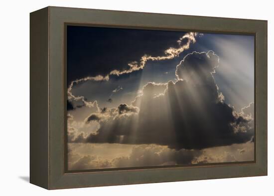 Sun rays and clouds, Togo, Africa-Art Wolfe-Framed Premier Image Canvas