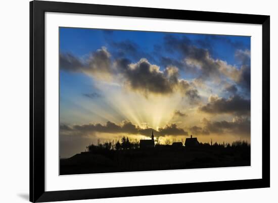 Sun Rays over Kotstrandarkirkja Church in Snaefellsnes Peninsula, Iceland-Arctic-Images-Framed Premium Photographic Print