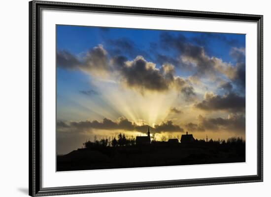 Sun Rays over Kotstrandarkirkja Church in Snaefellsnes Peninsula, Iceland-Arctic-Images-Framed Premium Photographic Print