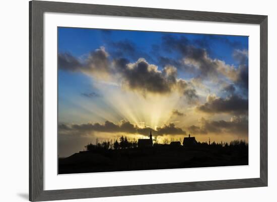 Sun Rays over Kotstrandarkirkja Church in Snaefellsnes Peninsula, Iceland-Arctic-Images-Framed Premium Photographic Print